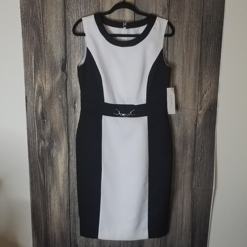Kasper Crepe Sleeveless Workwear Sheath Dress